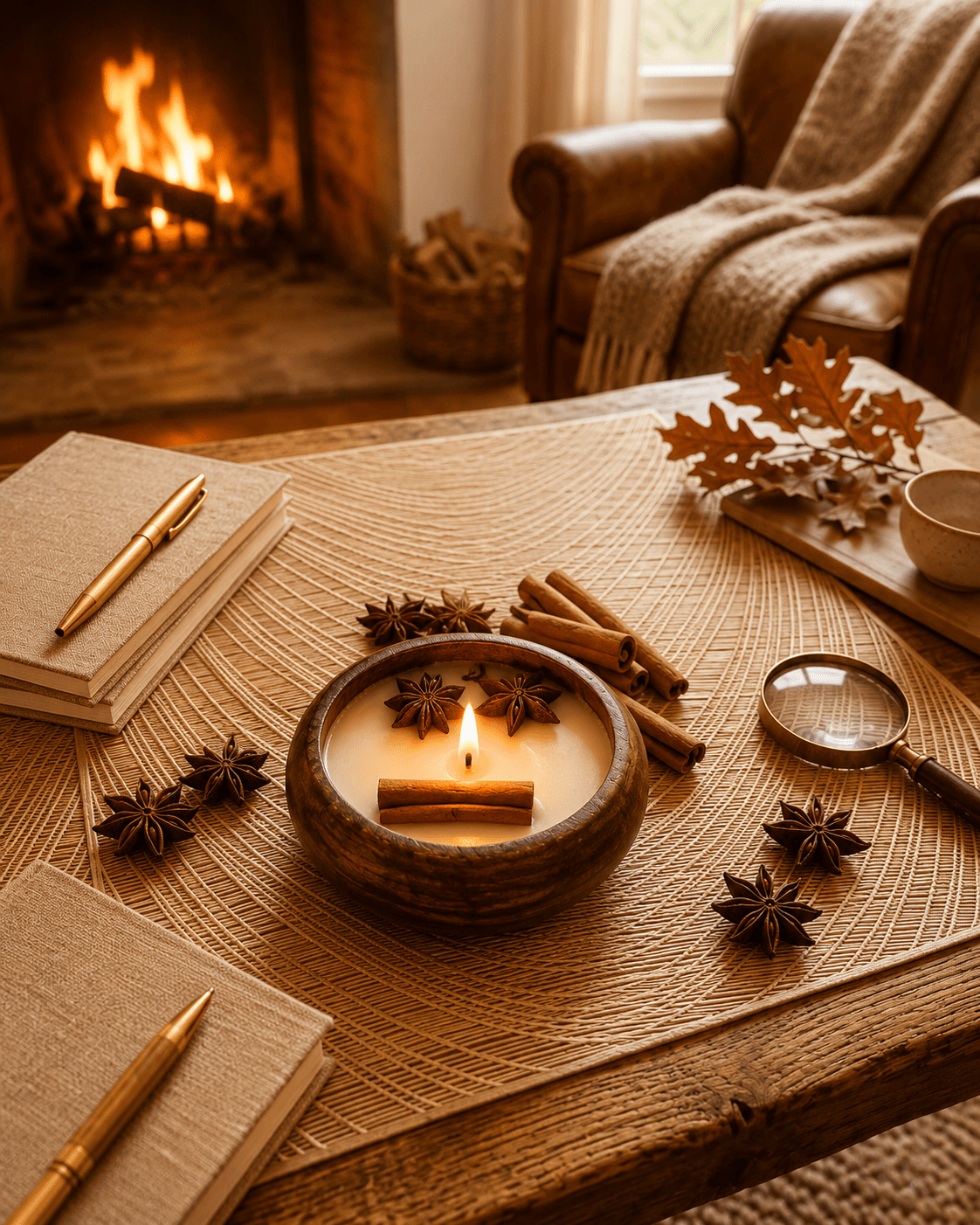 Autumn Spice Bowl Candle — artisanal soy wax candle by Lumina