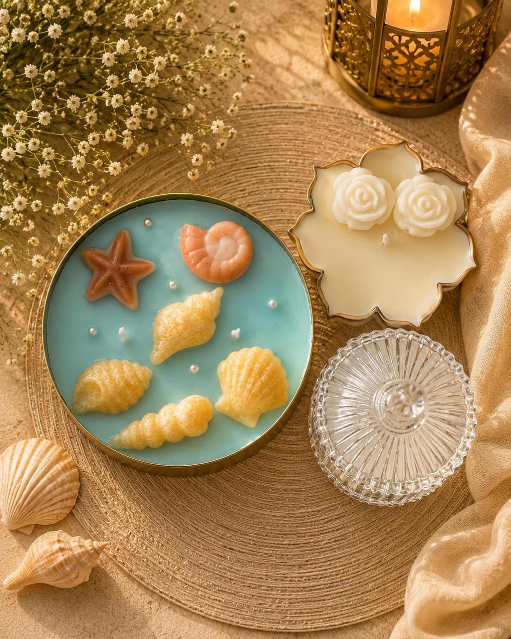 Premium Handmade Candle Gift Set with Urli Candle — artisanal soy wax candle by Lumina